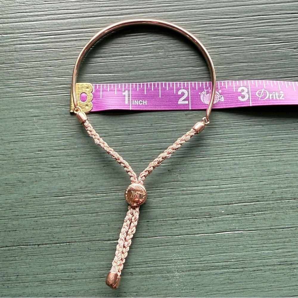 Monica Vinader Fiji Friendship Bracelet Rose Gold Metallic Pink Cord - Picture 10 of 10